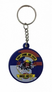 Smoke and Fly Rubber Keyring
