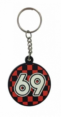 69 Schwarz Rot Schlüsselanhänger aus Gummi