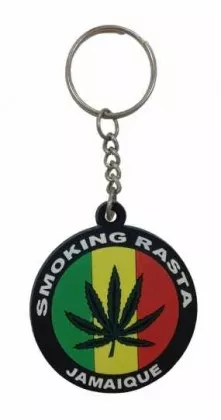 Schwarz Smoking Rasta Schlüsselanhänger aus Gummi