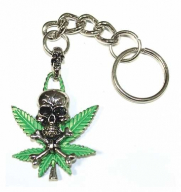 Keychain - Skull Cannabis