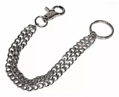 Schlüsselanhänger - Karabinerhaken mit Doppelkette