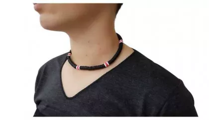 Kokos Kette Weiß & Rot