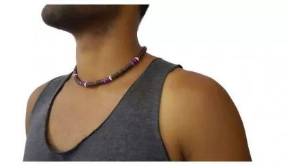 Coconut Necklace Purple Pink White Brown