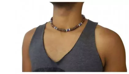 Kokos Kette Weiß & Blau