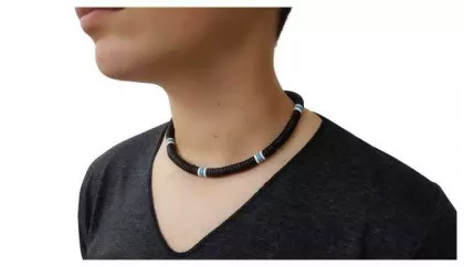 Kokos Kette Weiß & Hellblau