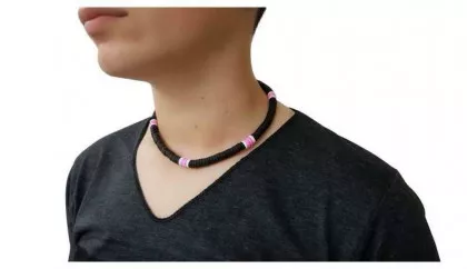 Kokos Kette Weiß & Rosa