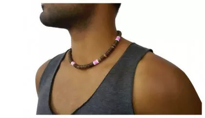 Kokos Kette Weiß & Rosa