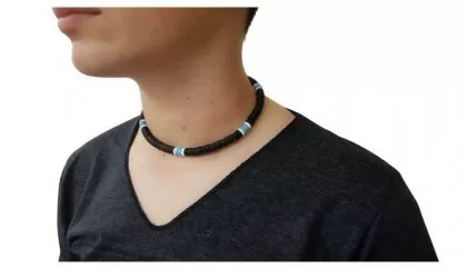 Kokos Kette Blau & Weiß