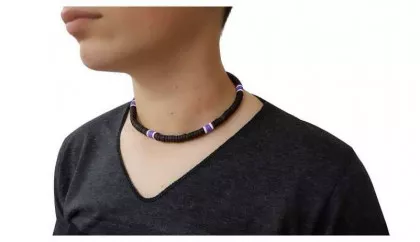Coconut Necklace Purple & White