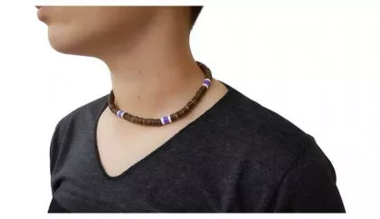 Kokos Kette Lila & Weiß