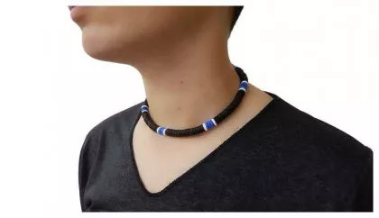 Kokos Kette Blau & Weiß