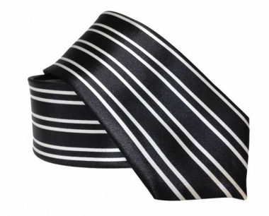 Black tie with White Stripes