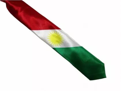 Schwarze Krawatte mit Kurdistan Flagge