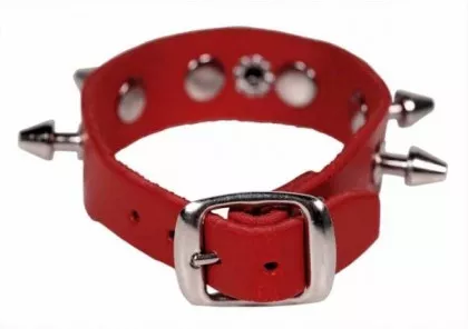 Rotes Armband mit Killernieten & Ring