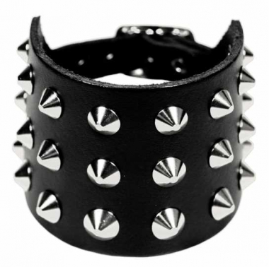 3-Row Pointed Studded Wristband