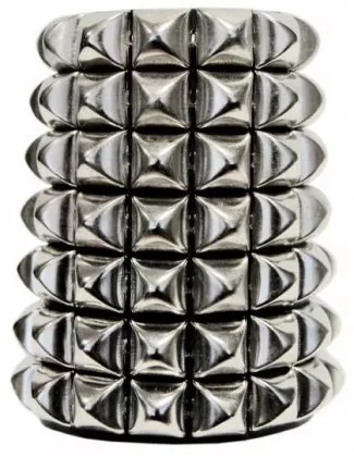Faux Leather Wristband 69 Pyramid Studs