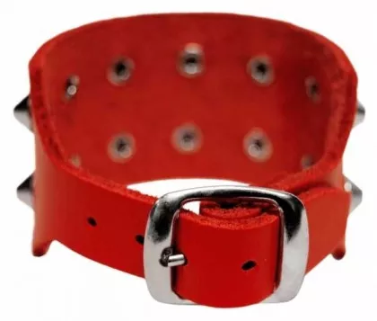 2-Reihiges Spitznieten Armband Rot