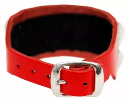 2 Reihen Pyramidennieten Armband Rot
