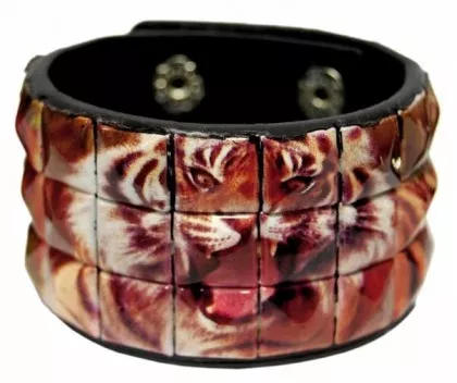 Bedrucktes Nietenarmband Tiger