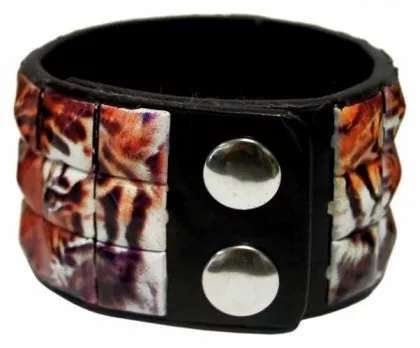 Bedrucktes Nietenarmband Tiger