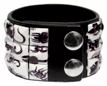 Bedrucktes Nietenarmband Reptilien