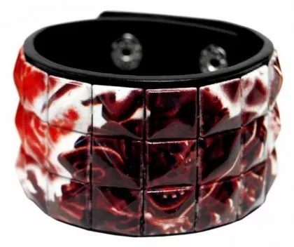 Bedrucktes Nietenarmband Sensenmann