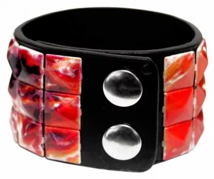 Bedrucktes Nietenarmband Sensenmann