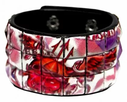 Bedrucktes Nietenarmband Teufel