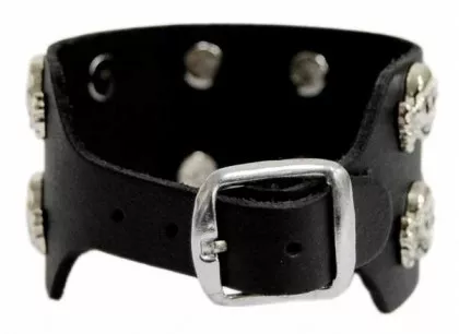 Armband 2-reihige kleine Totenköpfe