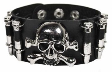 Wristband Skull and Bullets