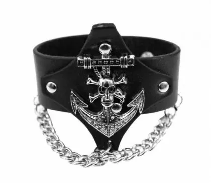 Armband Anker mit Totenkopf