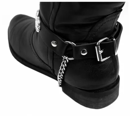 Leder Stiefelbänder - Totenkopfnieten