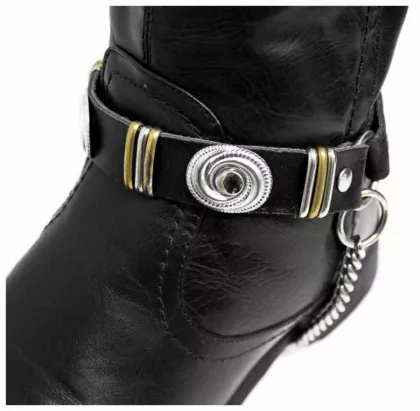 Leder Stiefelbänder - Concho Studs