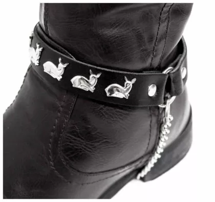 Leather Bootstrap - Deer Studs