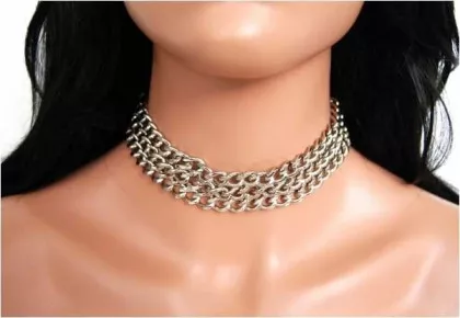 Kette 3-reihig Leder Choker