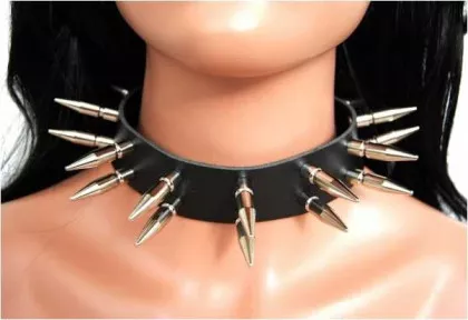 Killernieten 3,5 cm 2-reihig Leder Choker