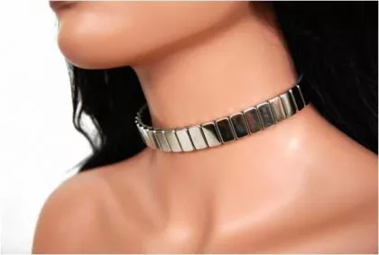 Plattennieten Leder Choker