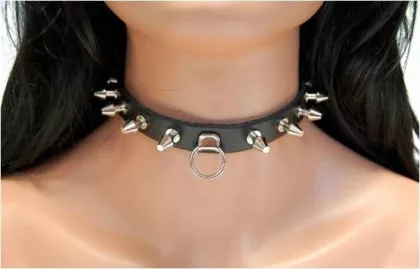 Killernieten & Ring Leder Choker
