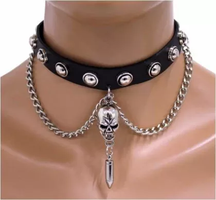 Choker Totenkopf mit Patrone