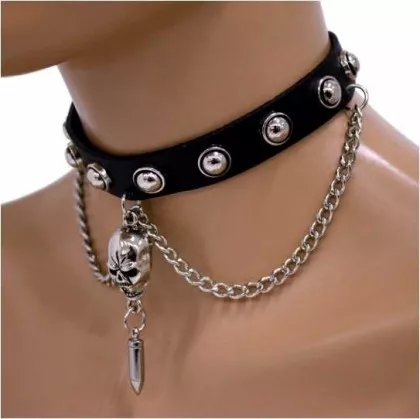 Choker Totenkopf mit Patrone