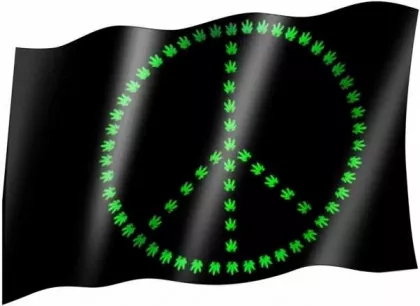 Hanf Peace - Fahne