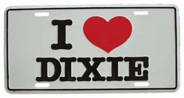 I love Dixie Blechschild - 30cm x 15cm