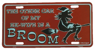Car plate / Ex wife Tin Sign 30cm x 15cm