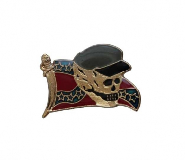 Pin Badge Skull Confederate