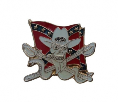 Badge Confederate Skull