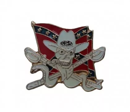 Badge Confederate Skull