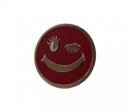 Anstecker Roter Happy Face