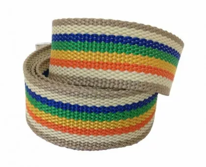 Canvasgürtel Braun & Regenbogen