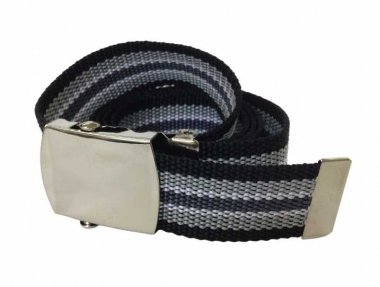 Black & Grey Vintage Canvas Belt