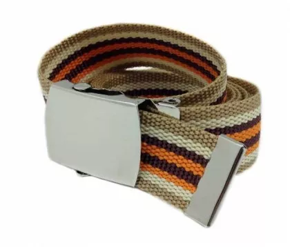 Canvasgürtel Beige & Orange
